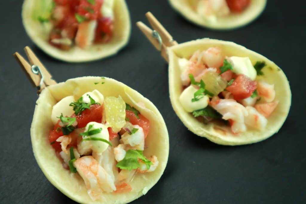 mini prawn taco