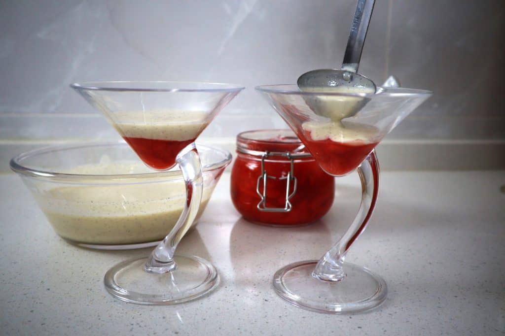 coconut panna cotta with strawberry