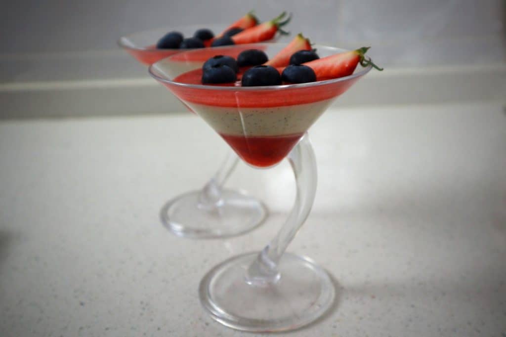 coconut panna cotta with strawberry