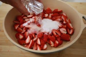 strawberry pie filling making