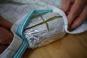 baked potato in foil