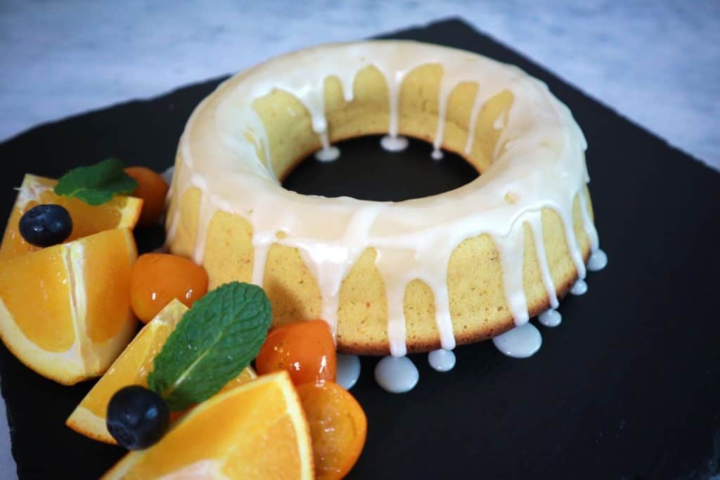 orange cake with icing