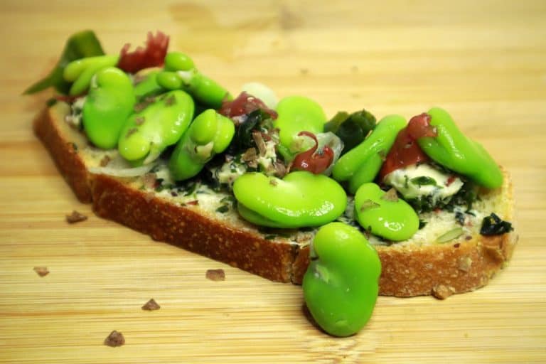 Irresistable Fava Bean Tartine with Seaweed Butter