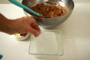 buttering a baking tin