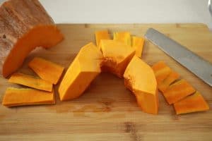 cutting pumpkin