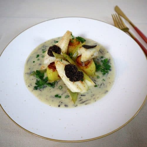 sole fish with truffle sauce