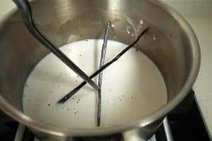 boil milk with vanilla