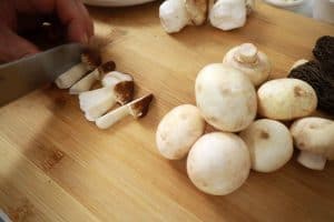 cutting mushrooms