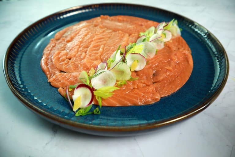 Salmon Carpaccio with Pickled Radishes