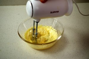 mix egg yolks with sugar