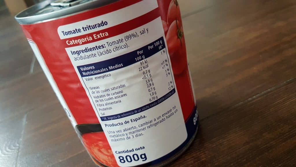 nutrition labels