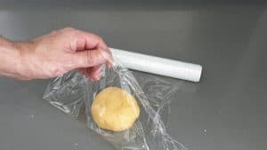 wrap dough in cling film