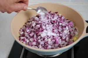 sweating onions for onion relish