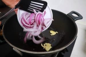 cook garlic and onion