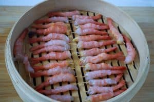 keep shrimps straight with a toothpick