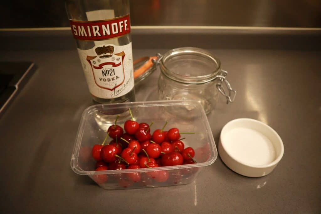 drunken cherries in vodka