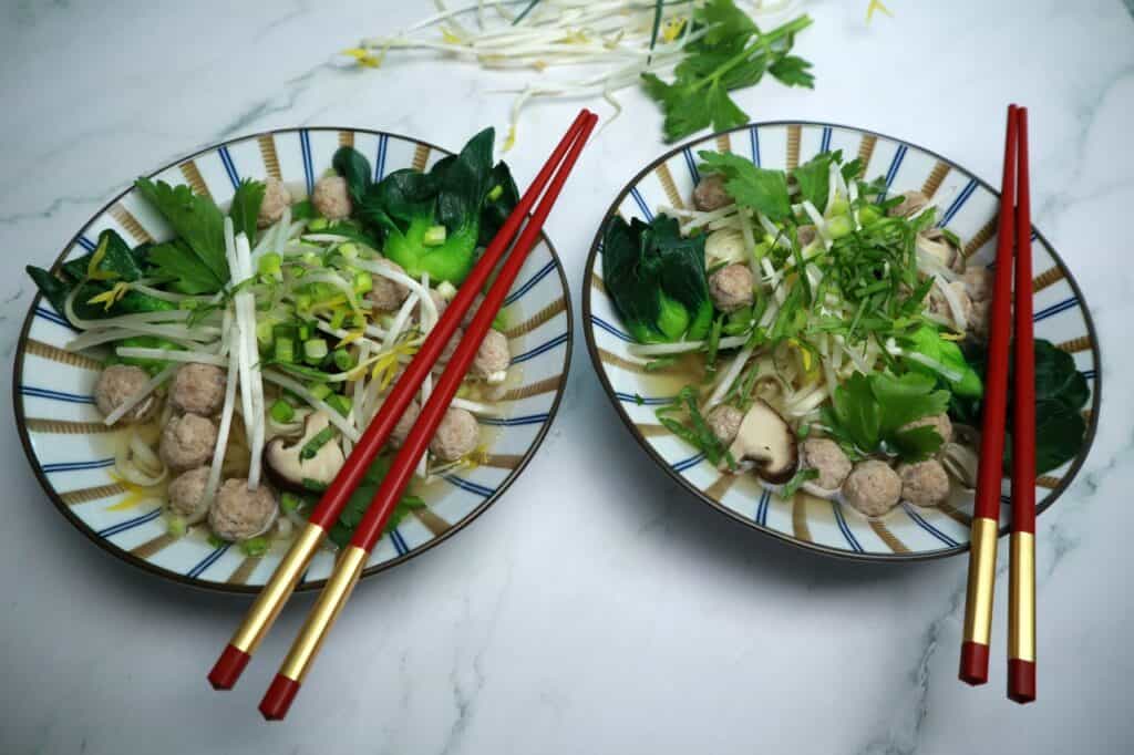 pork meat ball noodle soup