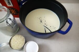milk mixture for rice pudding