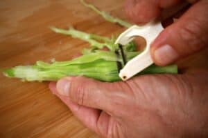 peel the stem lettuce