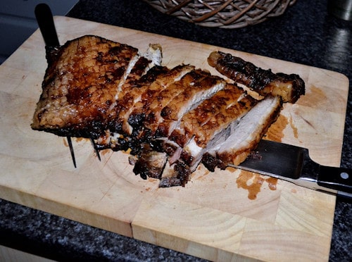 Barbecuing pork roast - grilled pork roast