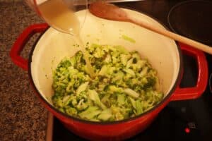 adding stock to broccoli