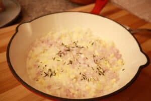 place shallots in a pan